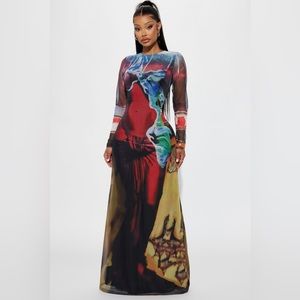 Fashion Nova Body On Me Mesh Maxi Dress